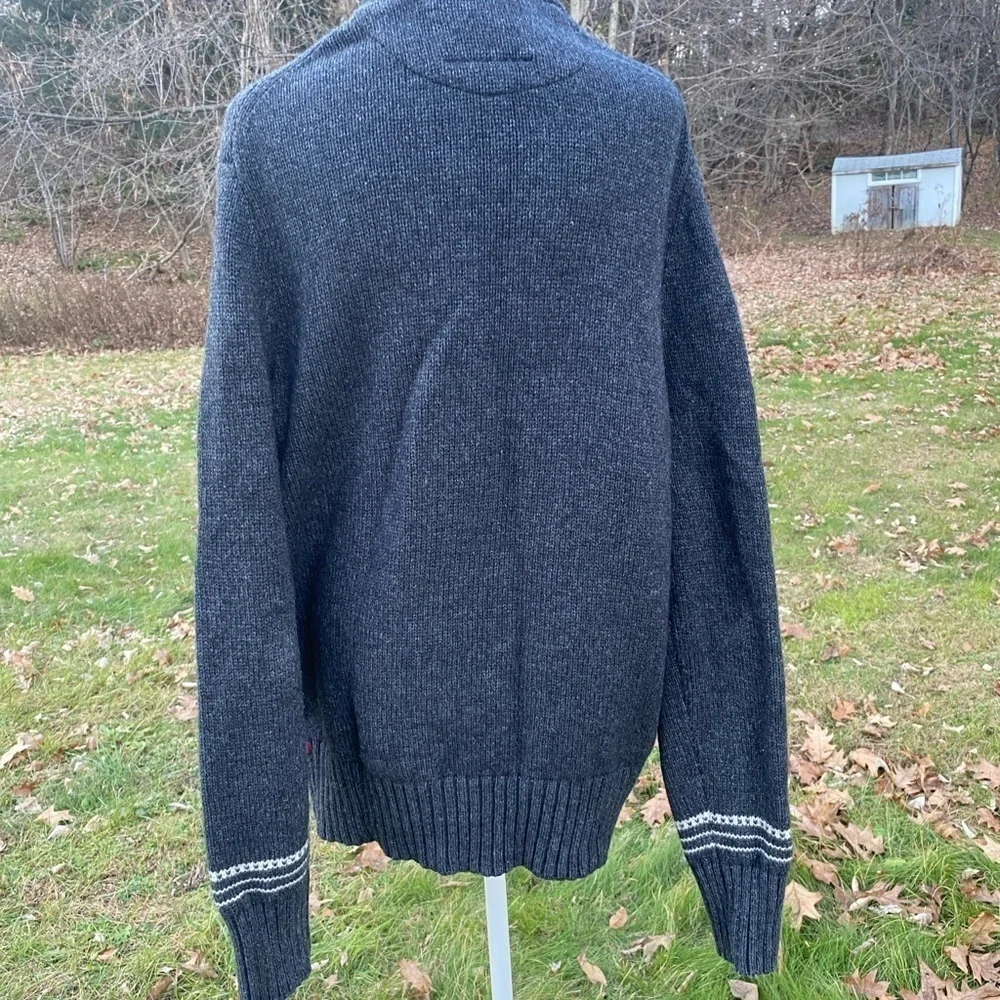 Banana Republic Heritage Collection Mens Cardigan Gray White Large